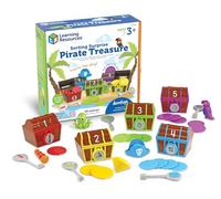 Learning Resources Sorting Surprise Pirate Treasure, Matching Toy Ages 3+ | Unlock pirate treasure with 15 coins, matching keys and chests that make shape matching, sorting and fine motor play fun