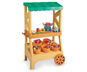 Learning Resources Sprouts My First Farmstand, Pretend Play Farm Shop, Portable Kids Shopping Play Set, Play Food Set For Childrens Kitchen, Ages 2 Plus