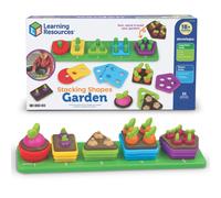 Learning Resources Stacking Shapes Garden, Fine Motor Skills, Stacking and Sorting Puzzle Board, Montessori Toddler Sensory Table Toys, Color Matching