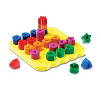 Learning Resources Stacking Shapes Pegboard Toddler Pegboard Stacking Pegboard Set Fine Motor Toy 27 Piece Set Ages 2+
