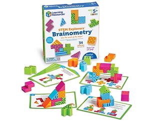 Learning Resources STEM Explorers Brainometry Geometry Puzzle Set, Ages 5+ | Solve 2D and 3D puzzle challenges that build critical thinking and spatial reasoning, screen-free KS1 classroom activities