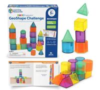 Learning Resources STEM Explorers GeoShape Challenge 3D Geometry Shapes Set, 50 Pieces, Maths Manipulatives, KS1 KS2, Spatial Reasoning Toy, Classroom & Homeschool Activity, Age 5+