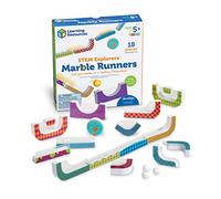 Learning Resources STEM Explorers Marble Runners, STEM Learning Toy, Build a Marble Run for 5 Year Olds, Track Pieces Cling to Walls & Windows, Ages 5+