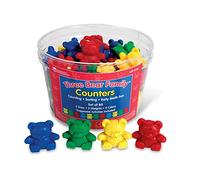 Learning Resources The Original Three Bear Family Basic Four Colour Counter Set (Set of 80) Compare Bears Maths Counters, Classroom Supplies to Learn Counting, Sorting, Size-grading & Mass Comparison