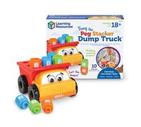 Learning Resources Tony the Peg Stacker Dump Truck, 10 Pieces, Ages 18+ months Fine Motor Skills Toy for Toddlers, Preschool Toys, LER9133, Multicolor