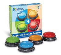 Learning Resources (UK Direct Account) Learning Resources Lights and Sounds, Family Night Game, Game Show, Classroom Accessories, Siren, Buzzer, Set of 4, Ages 3+