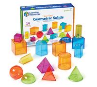Learning Resources View-Thru Geometric Shapes, Ages 8-12, Transparent 3D Maths Shapes, Hands-On Geometry Learning Tool