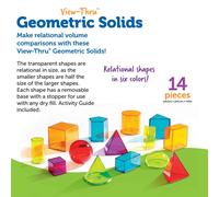 Learning Resources View-Thru Geometric Shapes, Ages 8-12, Transparent 3D Maths Shapes, Hands-On Geometry Learning Tool