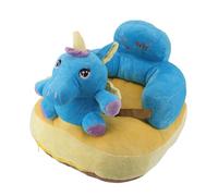Learning Sitting Chair Super Soft Plush Adjustable Angle Portable Baby Support Seat for Infants Toddlers Safe Comfortable Sturdy Design (Blue Horse Pattern)