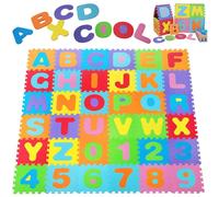 Learning Through Play Puzzle Mat, Alphabet & Numbers Interlocking EVA Floor Tiles, Thick Soft EVA Foam for Safe & Comfortable Play, Non-Toxic