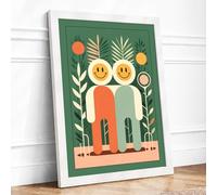 Learning Together Mid-Century Framed Wall Art Print A1 (84.1×59.4cm) White, Wall Decor for Living Room, Bedroom, Office & Home, Ready to Hang, Art Gift