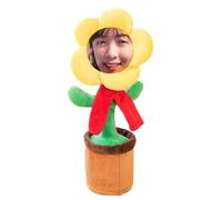Learning Toy Dancing With Custom Face Custom Dancing Talking Sunflower What You Say Sings Mimicks Records Songs Funny For Birthday& Festiva (Yellow, 35cm)