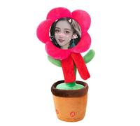 Learning Toy Dancing With Custom Face Custom Dancing Talking Sunflower What You Say Sings Mimicks Records Songs Funny For Birthday& Festiva (Red, 35cm)