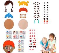 Learning Toy - Social Emotional Faces Kit, Felt Emoticon Expression Game with Interactive Cards, Sturdy Multiplayer Activity for Communication Practice, Ideal for Home School Travel Play