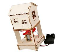 Learning Toy Wooden Wind Power Generator House Mechanical Science Project Experiment for Classroom Children ' s Project Model