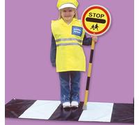 Learning With Linden Zebra Crossing Mat (Code S351) Black and White PVC Mat with Corner Eyelets, 140x75cm