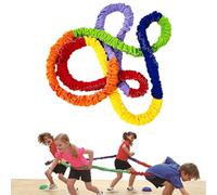 LearnLyrics 1/2pcs Pull Rope for Kids - Sensory Sports Equipment, Rainbow Band Sensory Rainbow Color Rope Training Band Running Ring Rope Band, 2 Meters (3 Persons), Se référer au descriptif, pull
