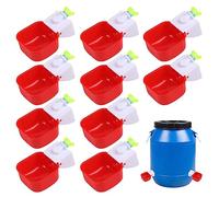 LearnLyrics 10 Pcs Chicken Water Cups Automatic Chicken Drinker Water Dispenser for Poultry Domestic Ducks Pigeons Turkeys Large Mouth Drinking Bowl