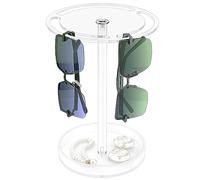 LearnLyrics 360° Rotation Acrylic Display Stand Glasses Display Stand Portable Rotating Sunglasses Display Stand for Watches Jewelry Bracelets