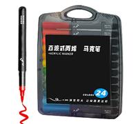 LearnLyrics Acrylic Paint Pens - 24-Piece Fade-Resistant - Water Based Art Coloring Pens | for Fabric Glass Wood Canvas Rock Metal Paper Graffiti Drawing Birthday