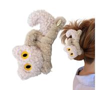 LearnLyrics Animal Hair Clips - Cute Hair Clips for Thick Hair | Cartoon Plush Hairpin, Furry Claw Clip for Adults Kids, Hair Accessories