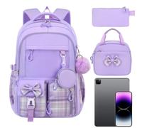 LearnLyrics Backpack for Girls Travel Pack with Lunch Box Pencil Case