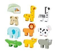 LearnLyrics Balance Game,Wooden Animal Building Blocks Coordination,Balancing Games with Cards | for 3 Up Years Old Girls Family Grandkids Christmas Birthday Stocking Stuffer