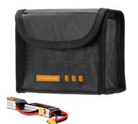 LearnLyrics Battery Bag Fireproof Lithium Battery Bag for Batteries, Flame Retardant Lithium Safety Protection Fireproof Battery Protection High Temperature Resistant for Charging, l, Siehe