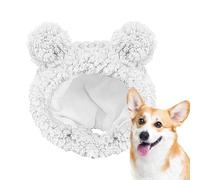 LearnLyrics Bear Hat for Cats, Bear Hat for Dogs | Warm Bear Hat Adjustable Cat Hat - Cute Plush Pet Hat, Cat Headwear, Headwear for Cats