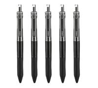LearnLyrics Black Ballpoint Pen, Retractable Ballpoint Pens - 5 Pcs 0.5mm Commercial Signature Retractable Ballpoint Pens - Unisex Medium Point Study Pens for School, Home, Office, Supplies