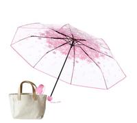 LearnLyrics Blossom Umbrella - Folding, Clear Umbrellas for Girls | Unique Style Metal and PVC Material Rain Umbrellas, Three Fold Design Rains Umbrelas for Adults, Women, Students Girls