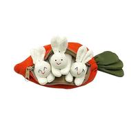 LearnLyrics Bunnies in A Carrot Pouch - Easter Carrot Plush Bag | Holiday Supplies, Easter Decoration, Children Stuffed Toy with Zipper for Home Travel