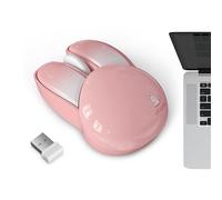 LearnLyrics Bunny Cordless Clicky - 1200DPI Mini Travel Peripheral, Cute Creature Design Controller, Quiet Smooth Electronic Hardware | Notebook Computer Office for Girls Home Study