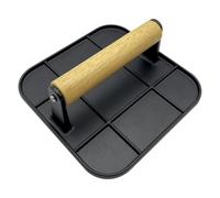 LearnLyrics Burger Press for Griddle, 6.3 Inch Meat Press for Grill Plate, Grill Press, Round Flat Press with Anti-scalding Non-Slip Handle for Home, Kitchen, Outdoor Barbecue