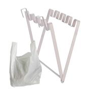 LearnLyrics Cabinet Trash Holder - Foldable Iron Gate Rack, Portable Stainless Steel Sink Garbage Bin, Hassle-Free Heavy Duty Kitchen Door Bag Hanger | Convenient Can for Bathroom RV Bedroom