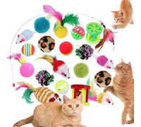 LearnLyrics Cat Stick Toy - 20-Piece Interactive Cat Toy Kit - Bite-Resistant Design Pet Companion Toy for Home, Park, Garden, and Outdoors Use