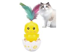 LearnLyrics Cat Toy with Feathers, Toy for Cats - Cute Cat Toy in Chick Shape with Colourful Feather, Robust Cat Exercise Accessories, Interactive Multifunctional Pet Toy
