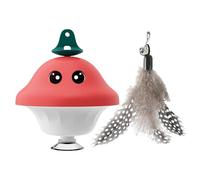 LearnLyrics Cat Wand Suction Cup, Cat Teaser Wand Suction Cup - Exercise Toy for Kittens | Interactive Cat Toy for House Cats, Retractable Feather Stick, Kitten Toy for Small