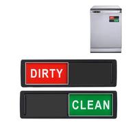 LearnLyrics Clean Dirty Sign - Magnetic Sliding Indicator, Cleaning Status Sign | Clear Cleaning Status Reminder Bold Text, Non-Scratch Versatile Sticker for Kitchen Dishwashers Refrigerators, Offices