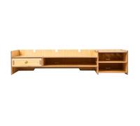 LearnLyrics Desktop Display Stand | Riser Stand for Office Organization, Natural Wood Shelf School Accessories Storage Organizer Home