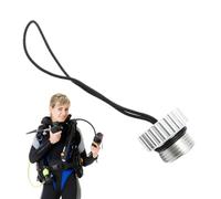 LearnLyrics Diving Cylinder Cap - Industrial DIN Threaded Plug, Lightweight Aluminum Cover | Rope Attachment for Back-Mount or Side-Mount Setup, Dust Protection for Underwater Equipment