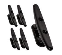 LearnLyrics Dock Rope Cleat - 2-10 Piece Set Black Finish, Coastal Decoration Coat Hooks, Durable Pier Deck Fastener | Wide Range of Uses Reliable Ship Jam Horn Fitting for Canoe Dinghy
