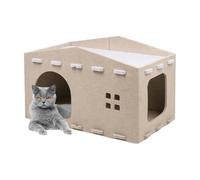 LearnLyrics Double Beds for Indoor Cats, Double Layer Cat Bed | Pet House | Cat Kennel, Cat Bed, Scratch-Resistant Cave, Peekaboo, Cave for Indoor Cats