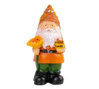 LearnLyrics Dwarf Figurines Dwarf Statue Tiny Gnome Resin Figurines 5.5" with Sunflower Honey Jar | Swedish Tomte Figurine with Sunflower Collectable Autumn Crafts for Patio