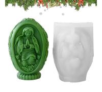 LearnLyrics Easter Egg Mold, Virgin Mary Candle Mold - 3D Virgin Mary Soap Making Silicone Mold, Easter Statues Making Mold for Easter Party,