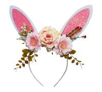 LearnLyrics Easter Headband - Soft Glitter Cartoon Festive Costume Decoration,Adult Kids Rabbit Ears Headband | for Birthday Makeup Christmas Party Gatherings Festive