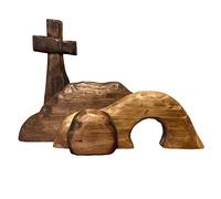LearnLyrics Empty Tomb Easter Scene, Easter Decorations Set, Wooden Tomb Statue, Wooden Jesus Statue, Christian Home Figurines, Wooden Easter Statue, Holy Catholic, Jesus Nativity Scene