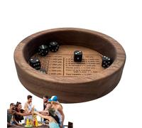 LearnLyrics Farkle Classic Dice Game, Sturdy Wooden Dice Board for Farkle Dice Game - Board Game Lovers Hold Standard Game Dice for Gatherings,