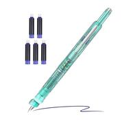 LearnLyrics Fountain Pen - 0.38mm Fine Point Retractable Design, 5 Ink Sacs Included for Smooth Writing | Stationery for Journaling Drafting Sketching Note Taking
