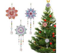 LearnLyrics Gem Art Window Sun Catchers - 3X Flower Sun Catchers Gem Art Painting Kits,Garden Decoration, Fun Crafts, Home Decor, Window Pendant for Room